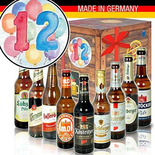 Geschenk 12. Geburtstag - Bier Geschenkbox mit Biersorten aus Ostdeutschland von ostprodukte-versand