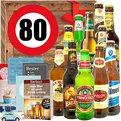 Geschenk 80. / Biergeschenk Welt und DE/Geschenke 80 Geburtstag von ostprodukte-versand