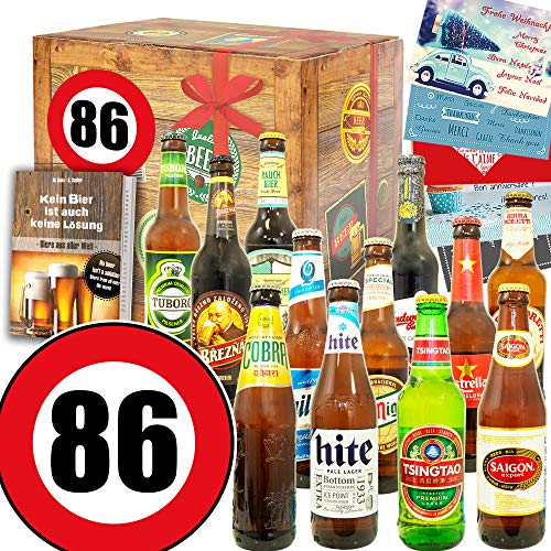 Ideen zum 86. für Männer - Geschenk 86 Geburtstag Frau lustig - 12 x Biere Welt von ostprodukte-versand