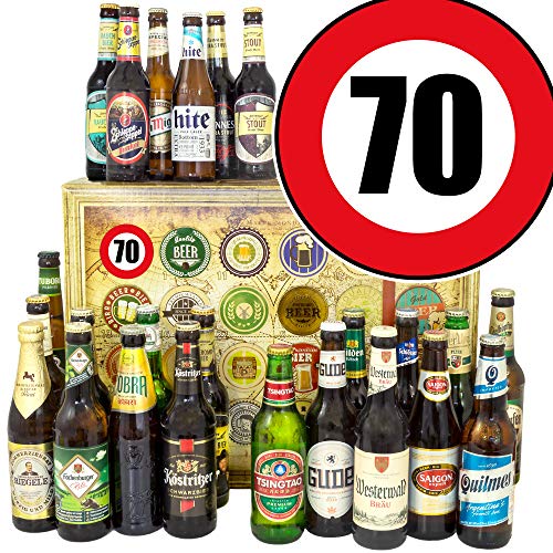 Geschenk zum 70. / Biergeschenk DE und Welt/Geschenke 70 ten Geburtstag/Adventskalender Bier 2024 2025 von ostprodukte-versand