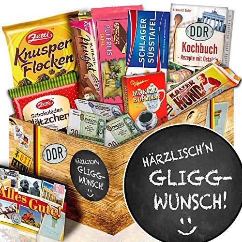 Härrzlisch'n Gliggwunsch/Geschenk Spruch lustig/Ossi Paket Schokolade von ostprodukte-versand