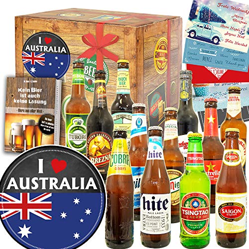 I love Australia + 12 Biere der Welt + Für Australien Fan von ostprodukte-versand