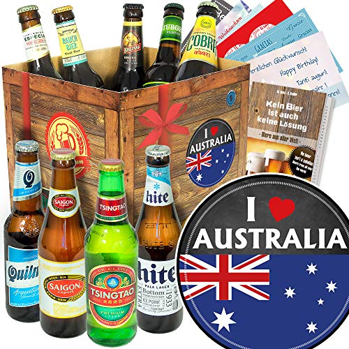 I love Australia ++ Weltbiere in Geschenkbox ++ Australien Geschenk von ostprodukte-versand