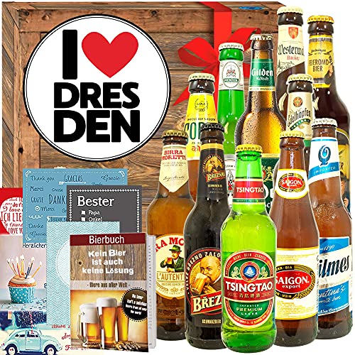 I love Dresden / 12er Bier Set Welt & DE/Geschenk Dresden Fan von ostprodukte-versand