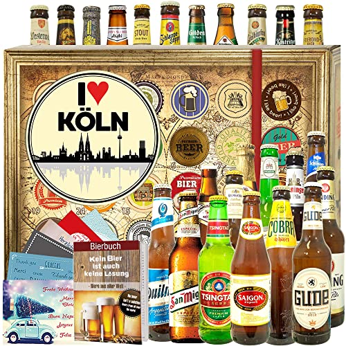 I love Köln - BierAdventskalender 2024 2025 mit Bieren aus aller Welt und Deutschland - 24 Biere Welt und DE von ostprodukte-versand