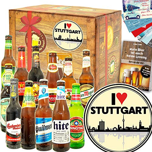 I love Stuttgart/Geschenk Geburtstag Stuttgart / 12x Bier Welt von ostprodukte-versand