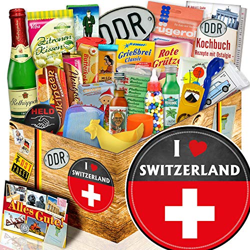 I love Switzerland/Geschenkbox DDR Waren/Schweizer Geschenkkorb von ostprodukte-versand