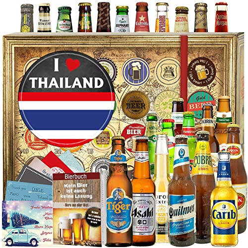 I love Thailand / 24x Bier aus der Welt/Geschenk Thailand Reise/Weihnachtskalender 2024 2025 Bier von ostprodukte-versand