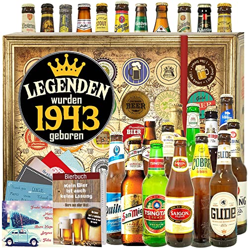 Legenden 1943 ++ 24 Biere aus der Welt und D ++ Geschenkkorb für Männer/Adventskalender Bier 2024 2025 von ostprodukte-versand