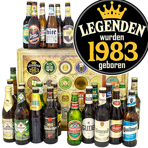 Legenden 1983 - Geschenkbox Herren - 24 Biere aus der Welt und D/Bier Weihnachtskalender 2024 2025 von ostprodukte-versand