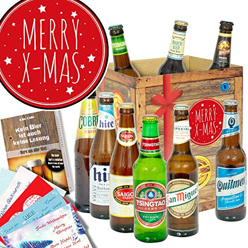 Merry X - Mas ++ Bier Geschenk - Biere aus der Welt ++ Geschenkidee Weihnachten von ostprodukte-versand