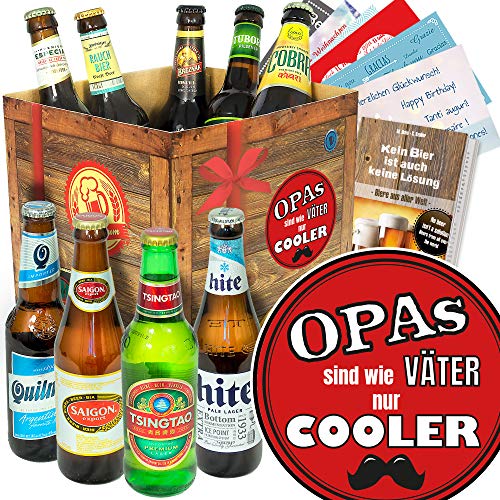 Opas sind wie Väter nur cooler/Bier Paket mit Bieren der Welt von ostprodukte-versand