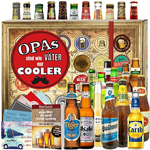 Opas sind wie Väter.. + 24 Biersorten aus Welt + Geburtstagsgeschenk für Opa + Bier Weihnachtskalender 2023 von ostprodukte-versand