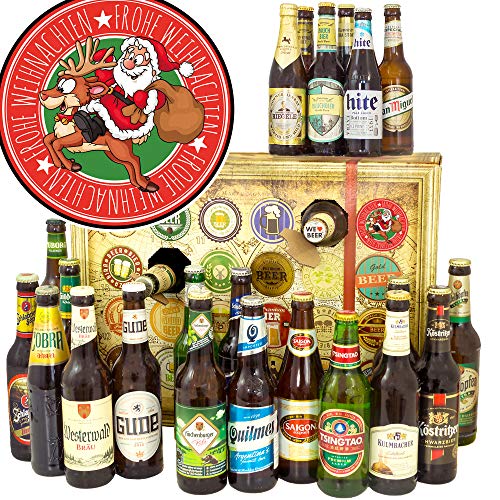 Santa Frohe Weihnachten + Bierweihnachtskalender 2024 2025 + Bier Set DE und Welt von ostprodukte-versand