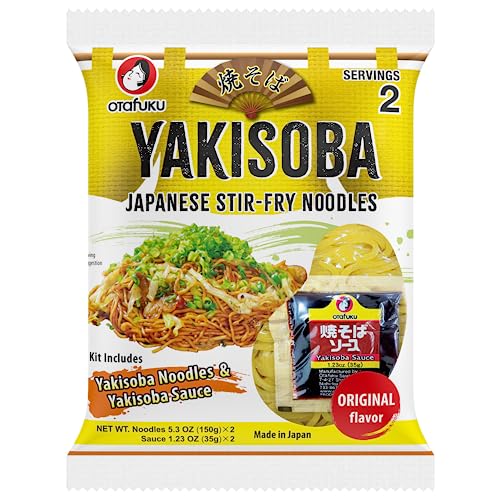 Otafuku Yakisoba mit Sauce, gebratene Nudeln und Sauce für 2 Portionen, einfache Zubereitung, vegetarisch (1 x 370 g) von Otafuku