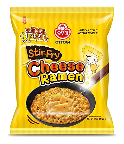 Ottogi Bratkäse-Ramen, Instant-Nudel im koreanischen Stil, reichhaltiger Geschmack mit herzhaftem Käse (120 g) – 4 Stück von Ottogi