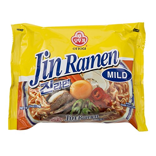 Ottogi Jin Ramen Noodle Mild Hot Spicy (Pack of 5) von Ottogi