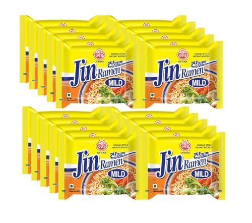 Ottogi Jin Ramen vegetarische Instant-Nudeln im koreanischen Stil, milder Geschmack, 120 g, 20 Stück (Produkt aus Korea) von Ottogi