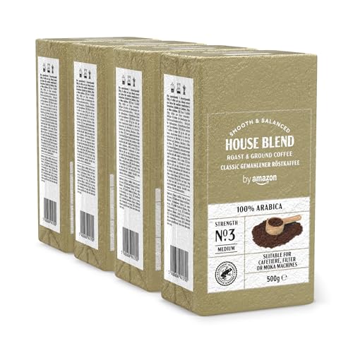 by Amazon Kaffee Classic 100% Arabica, Gemahlener Röstkaffee, Dunkle Röstung, 500g (4er-Pack) von by Amazon