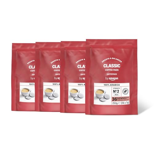 by Amazon Kaffeepads Classic 100% Arabica, Geeignet für Senseo Maschinen, Mittlere Röstung, 36 Stück, 4er-Pack von by Amazon