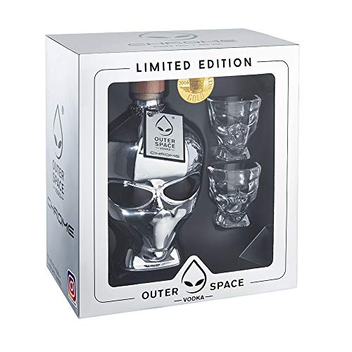 Outerspace Vodka Chrome Limited Edition 40% Vol. 0,7l in Geschenkbox und 2 Shotgläser von Outerspace Vodka