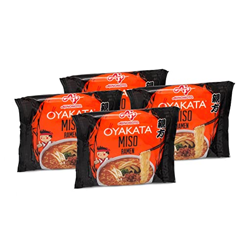 OYAKATA Miso Geschmack 4er Pack Instant Nudeln Wok Style Japanischer Art Schnelle Zubereitung Ramen (4 x 89g) von Oyakata