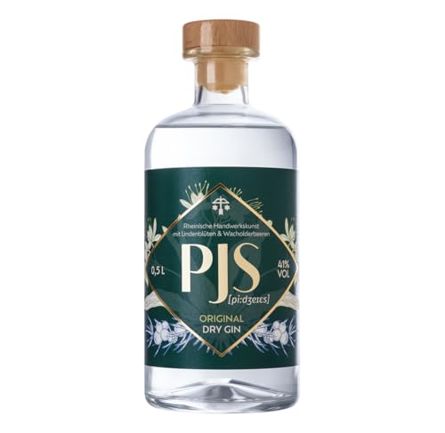 PJS Original Dry Gin, 18 Botanicals, Lindenblüte, Majoran, Angelikawurzel, Lavendel, Vegan, Gold New York Spirits International 2023, Gold World Spirits Award 2023, Gold DLG 2023 (0,5 L) von P.J. Schütz Eifel-Destillerie