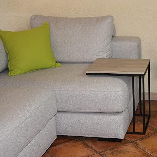 P17 - Whisky Couchtisch | Basis: Schwarz Metallic – Oberseite: MDF Feigenholz | Abmessungen: Basis 40x48 cm - Höhe 55 cm | Couchtisch für Sofas von P17