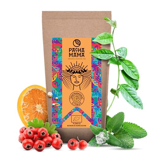 Guayusa Pachamama Citrus 0,25 kg | Bio- Ilex Guayusa aus Ecuador 250 g | Natürliches Koffein | Erfrischende-Zitrus Mischung| Cousine des Mate Tees | Milder Geschmack | Alternative für Kaffee von PACHAMAMA