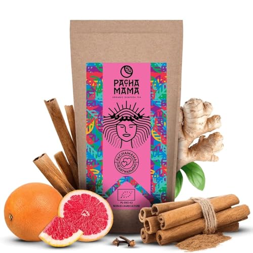 Guayusa Pachamama Heartwarming 0,25 kg |Bio- Ilex Guayusa aus Ecuador 250 g | Stark anregend | Mit Zimt und Ingwer | Cousine des Mate Tees | Wärmend | Alternative für Kaffee und Energydrinks von PACHAMAMA