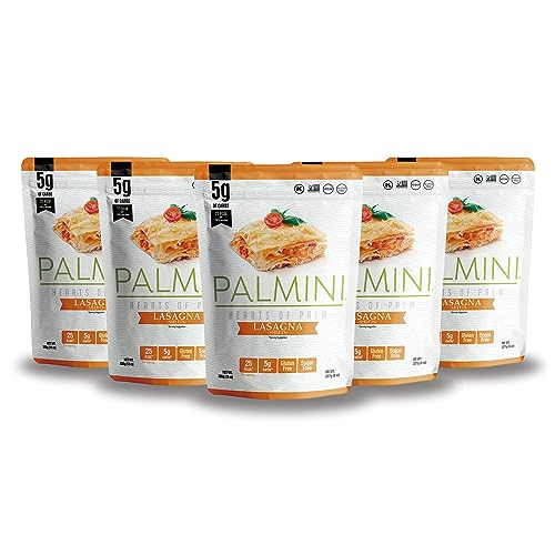 Palmini Lasagne– Spaghetti - Palm Herzen - kalorienarm - Low Carb - Keto - Vegan | GVO-frei - Glutenfrei - Zuckerfrei - 338g | (6er Packung) von PALMINI