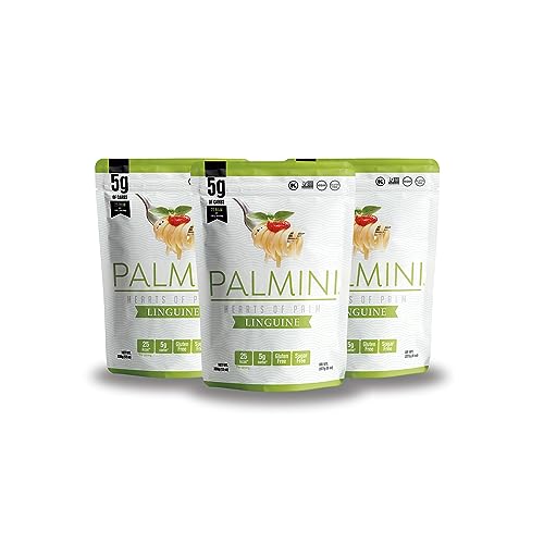 Palmini Linguine Pasta - Palm Herzen - kalorienarm - Low Carb - Keto - Vegan | GVO-frei - Glutenfrei - Zuckerfrei - 338g | (3er Packung) von PALMINI