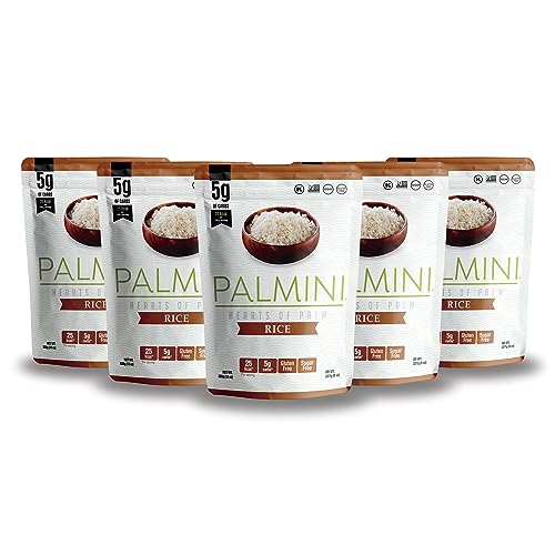 Palmini Reis – Palm Herzen - kalorienarm - Low Carb - Keto - Vegan | GVO-frei - Glutenfrei - Zuckerfrei - 338g | (6er Packung) von PALMINI