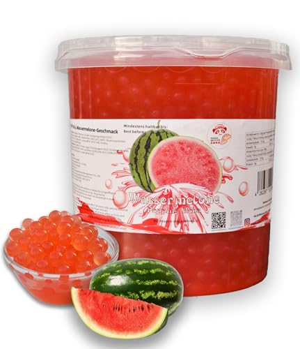 3KG Bubble Tea Perlen Wassermelone - Bubbletea Boba Perlen Set-Bubble Tea Perlen Bubbles - Super Ideen zum Selber Machen Bubble Tea und Fantastische Boba Partys von PANDA MEISTER