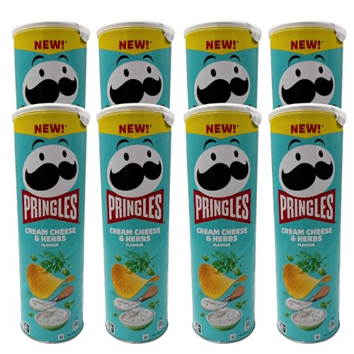 Chips | Pringles Cream Cheese & Herbs (8x165g) | Chips mit Frischkäse Geschmack von PARTHIAN-GROUP