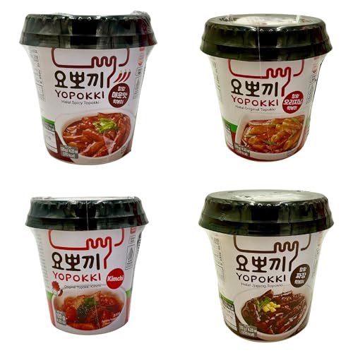 Reiskuchen | Youngpoon Yopokki HALAL-Mix (4x) | Original, Kimchi, Spicy, Jjajang | Leckeres Topokki aus Korea von PARTHIAN-GROUP