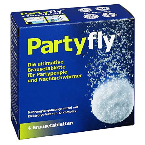 Partyfly 4 Elektrolyt-Brausetabletten — isotonisch und vegan — Bessere Hydration für Sport oder Party — Recovery Drink von PARTYFLY