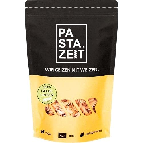 PASTAZEIT Bio Gelbe Linsennudeln - Protein Pasta - High Protein Noodle - Eiweiß Pasta - Ideal für Sportler - wenig Kohlenhydrate - vegetarisch, vegan (5x 250g) von PASTAZEIT