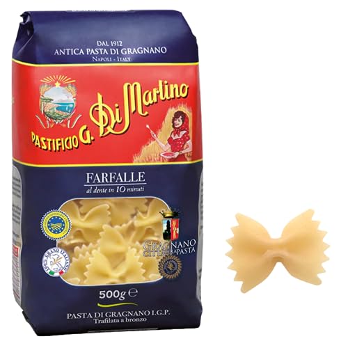 Martino Pasta kurz & lange Pasta Packungen mit 500 g (Schmetterlinge) von PASTIFICIO G. DI MARTINO