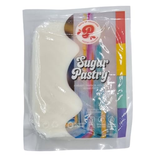 PASTRY COLOURS, Fondant Weiss, Tortendeko, Verformbare und Leicht zu handhabende Zuckerpaste, Ideal für Kuchen und Deko, SugarPastry, 250 Gr von PASTRY COLOURS