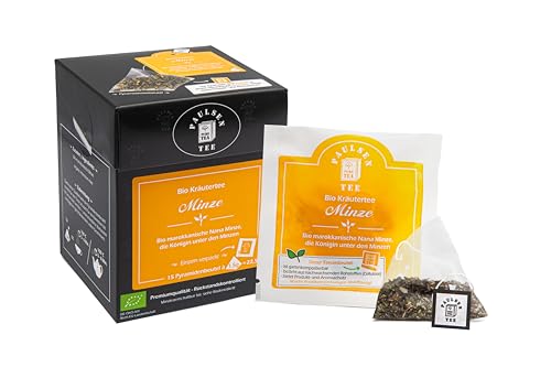 Bio Pfefferminze 15 x 1,5g, einzeln kuvertiert, Paulsen Tee Kräutertee im Pyramidenbeutel - Bio, rückstandskontrolliert & zertifiziert von PAULSEN TEE PURE TEA