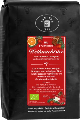 Bio Weihnachtstee 1000g, Paulsen Tee Früchtetee rückstandskontrolliert & zertifiziert von PAULSEN TEE PURE TEA