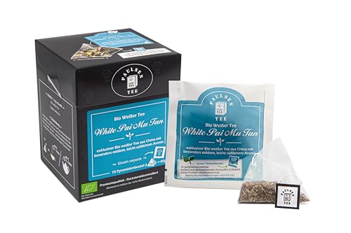 Bio White Pai Mu Tan 15 x 3g, einzeln kuvertiert, Paulsen Tee Weißer Tee im Pyramidenbeutel - Bio, rückstandskontrolliert & zertifiziert von PAULSEN TEE PURE TEA