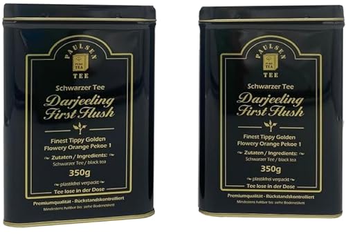 Darjeeling First Flush Ernte 2024 schwarzer Tee, Premiumqualität 2x350g in einer für Lebensmittel geeigneten Dose (2) von PAULSEN TEE PURE TEA