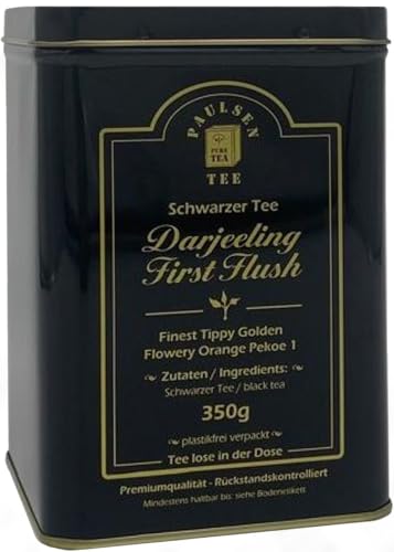 Darjeeling First Flush Ernte 2024 schwarzer Tee, Premiumqualität 350g in einer für Lebensmittel geeigneten Dose von PAULSEN TEE PURE TEA