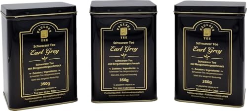 Earl Grey, Paulsen schwarzer Tee mit Bergamotte Aroma 3 x 350g in einer für Lebensmittel geeigneten Dose (3) von PAULSEN TEE PURE TEA