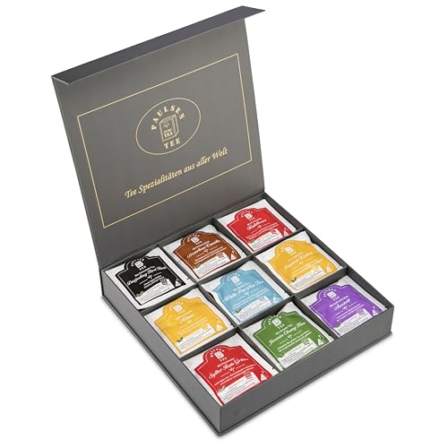 Exklusive Bio-Tee Geschenkbox mit Bunte Tee-Vielfalt aus aller Welt 45 Pyramiden, einzeln kuvertiert von PAULSEN TEE PURE TEA