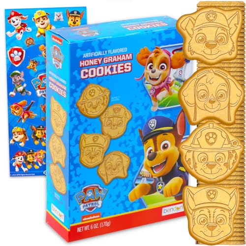 Paw Patrol Honey Graham Cookies Snackbox (170 ml) – Speisekammer-Geburtstagsparty-Gastgeschenke, Kekspackung mit Paw Patrol Cookie Sweet Treats und Aufklebern, Kinder-Snacks für die Schule von PAW PATROL