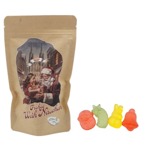 Bescherung Motivbeutel | Gefüllt mit 150g Fruchtgummi Weihnachtsmischung von PE ÄM