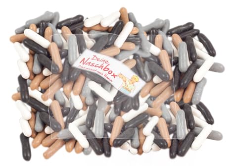 Deine Naschbox | Dragierte Lakritz Stäbchen | 500g Nachfüllbeutel | Minimale Verpackung 100% recyclebar - Packung - Stafetten - Knackig - Dragee Hülle von PE ÄM